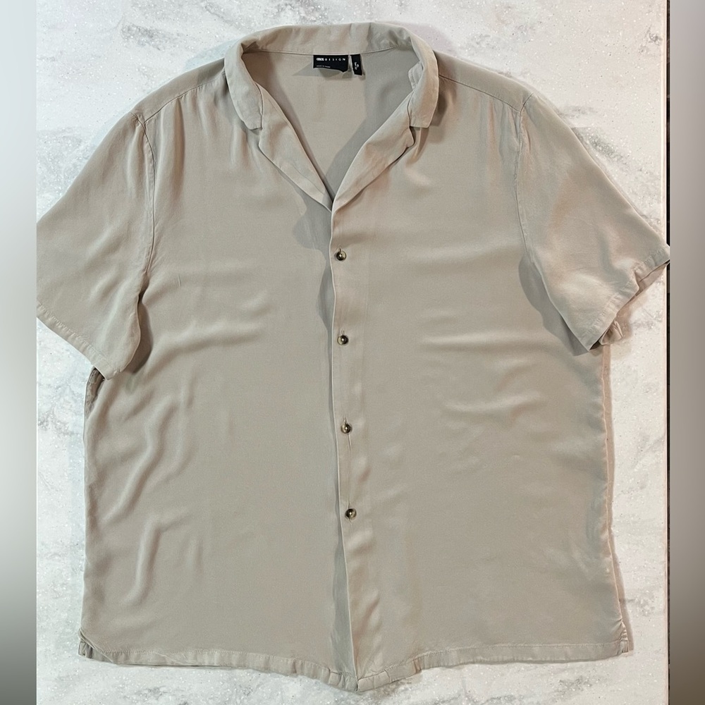 EUC ASOS DESIGN Relaxed Camp Collar Viscose Shirt Size 2XL Long Tall
